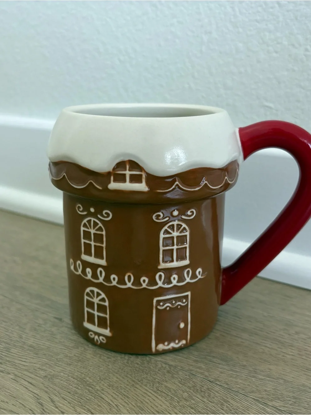 Festive Gingerbread House Ceramic Mug - Red Handle - Target